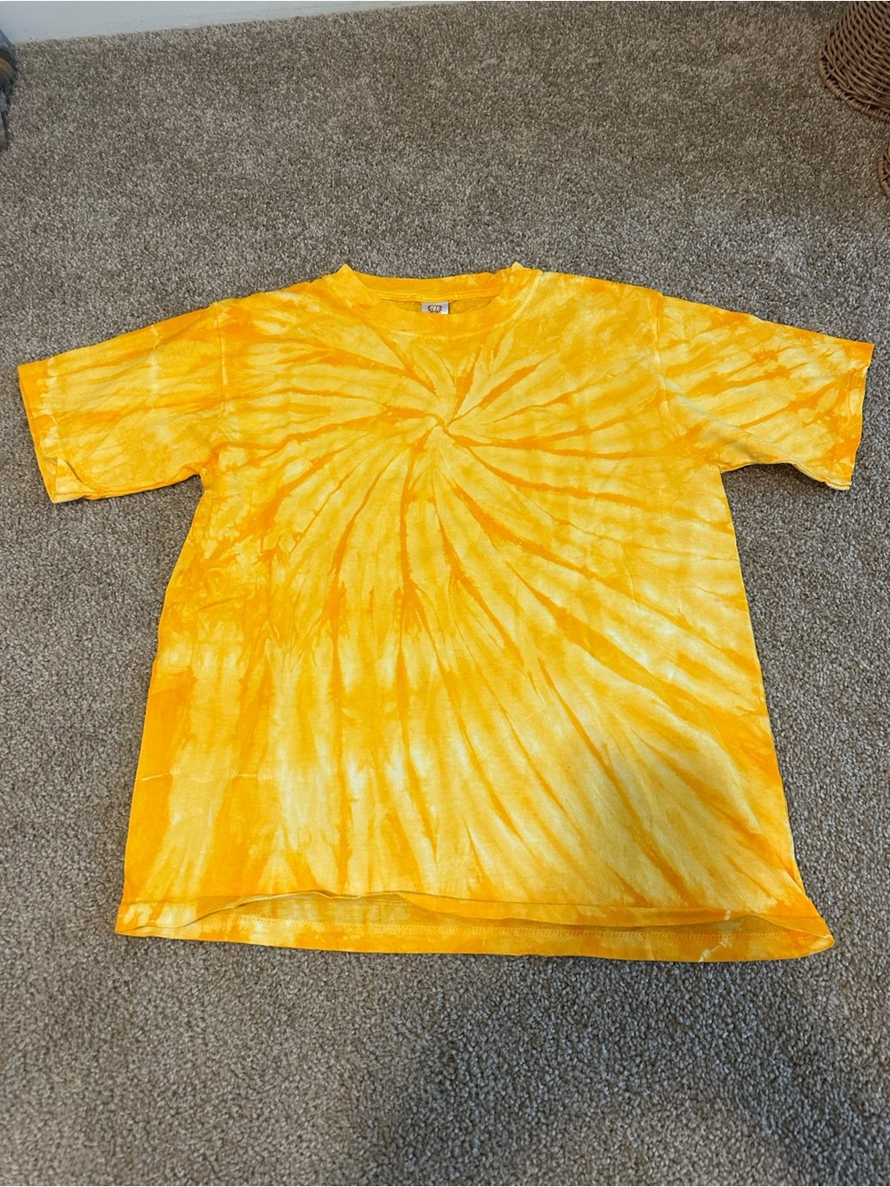 Yellow Tie-Dye Short Sleeve Tee - Unbranded